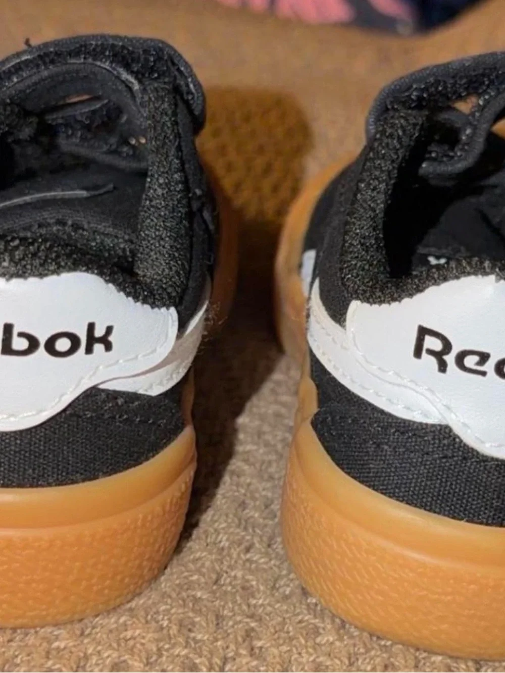 Reebok Kids Black Canvas Sneakers with Gum Outsole kids (toddler) size 6